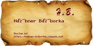 Hübner Bíborka névjegykártya